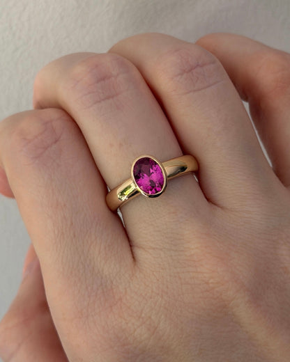 BEZEL SET RING - SOLID 9CT GOLD SIZE N