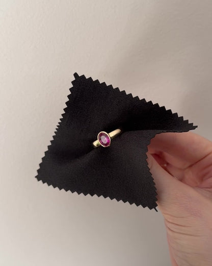 BEZEL SET RING - SOLID 9CT GOLD SIZE N